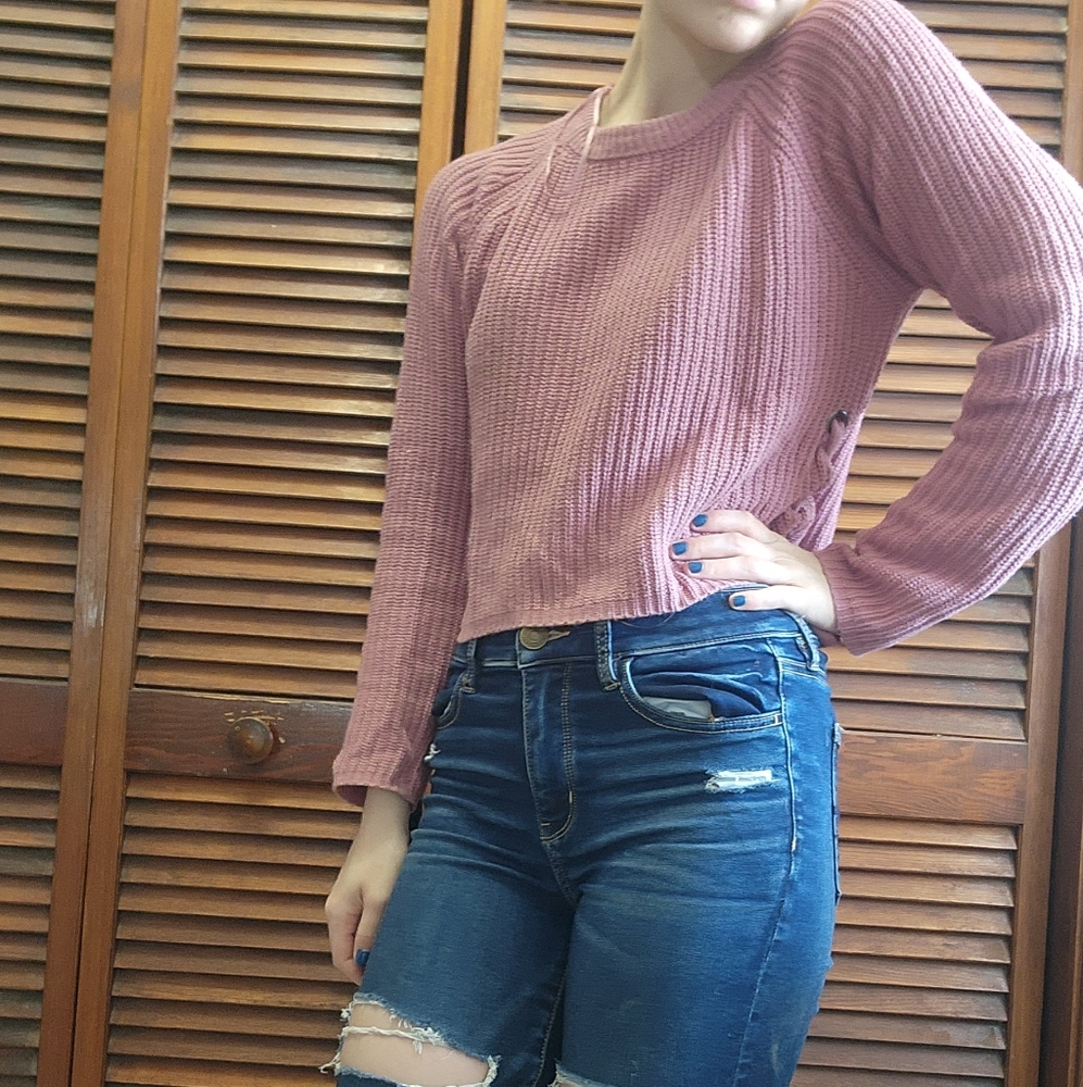 Pink Cropped Sweater